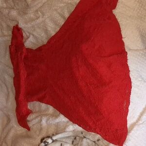 Red off the shoulder dress